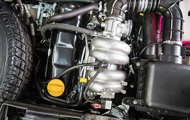 Image showing Closeup photo of clean motor block