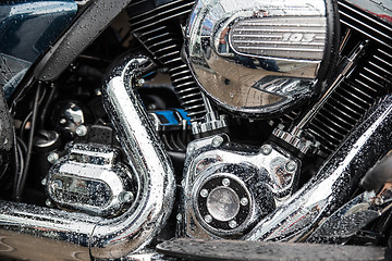Image showing Detail of motorcycle engine