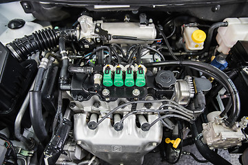 Image showing Closeup photo of clean motor block