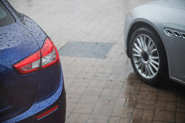 Image showing raindrops on modern car