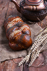 Image showing Rustic pastries and tea