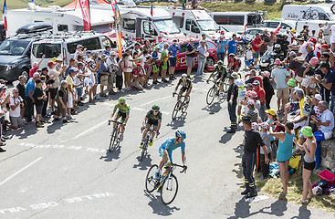 Image showing Group of Cyclists on Col du Glandon - Tour de France 2015