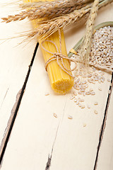 Image showing organic Raw italian pasta and durum wheat 