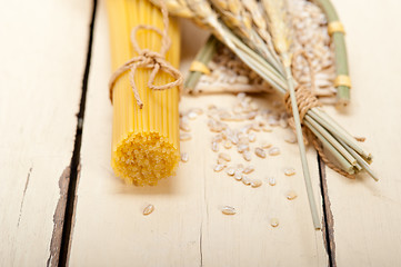 Image showing organic Raw italian pasta and durum wheat 