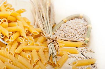 Image showing Italian pasta penne with wheat