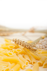 Image showing Italian pasta penne with wheat