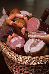 Image showing Variety of sausage products