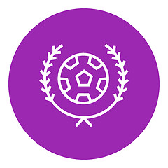 Image showing Soccer badge line icon.