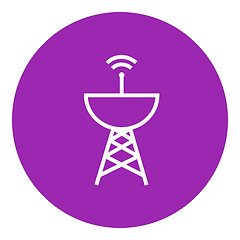 Image showing Radar satellite dish line icon.