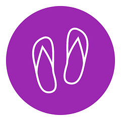 Image showing Beach slipper line icon.