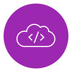 Image showing Transferring files cloud apps line icon.