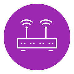 Image showing Wireless router line icon.