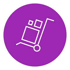 Image showing Shopping handling trolley line icon.