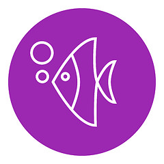 Image showing Fish under water line icon.