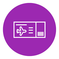 Image showing Flight ticket line icon.