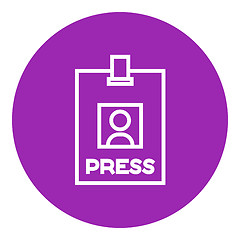 Image showing Press pass ID card line icon.