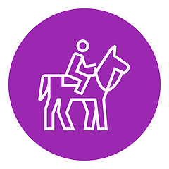 Image showing Horse riding line icon.