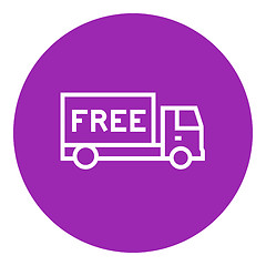 Image showing Free delivery truck line icon.