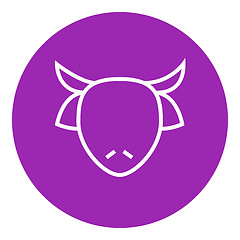 Image showing Cow head line icon.