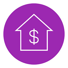 Image showing House with dollar symbol line icon.