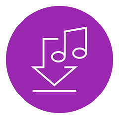 Image showing Download music line icon.