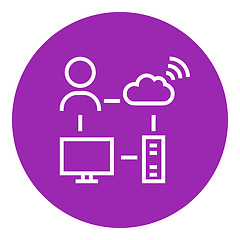 Image showing Cloud computing line icon.