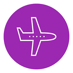 Image showing Flying airplane line icon.