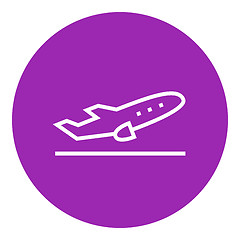 Image showing Plane taking off line icon.