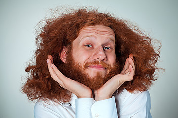 Image showing Portrait of young man with shocked facial expression