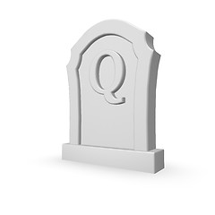 Image showing gravestone with uppercase letter q on white background - 3d rendering