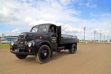 Image showing Vintage Ford Thames Pick Up Truck and Milk Churns