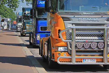 Image showing Truck Convoy Protest in Helsinki, Finland 