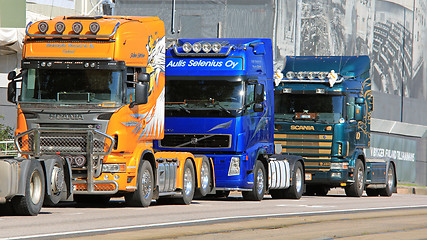 Image showing Truck Convoy Protest in Helsinki City