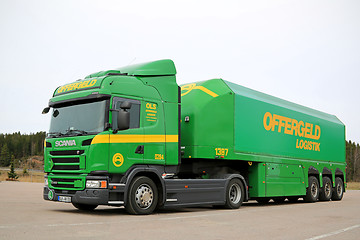 Image showing Green Scania Semi Tank Trailer