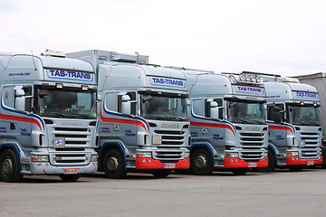 Image showing Fleet of Scania Trucks