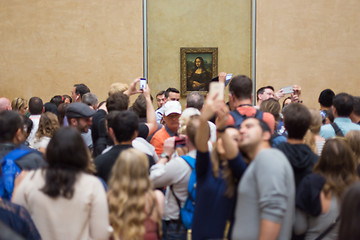 Image showing Leonardo DaVinci\'s Mona Lisa in Louvre Museum.