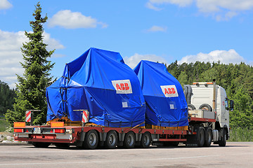 Image showing Industrial Objects on Semi Trailer Oversize Load