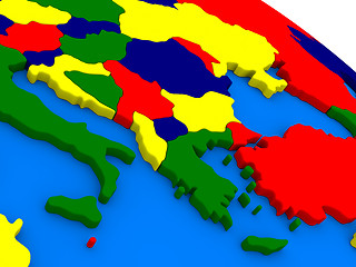 Image showing Greece on colorful 3D globe