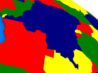 Image showing Democratic Republic of Congo on colorful 3D globe