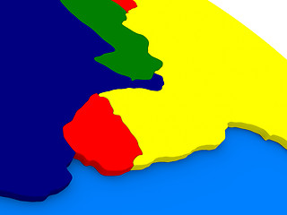 Image showing Uruguay on colorful 3D globe