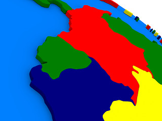 Image showing Ecuador on colorful 3D globe