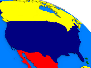 Image showing USA on colorful 3D globe