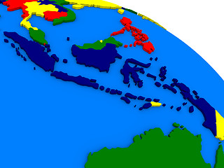 Image showing Indonesia on colorful 3D globe