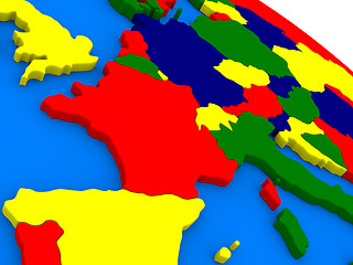 Image showing France on colorful 3D globe