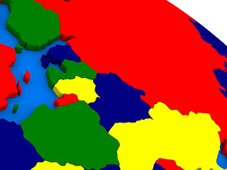 Image showing East Europe on colorful 3D globe