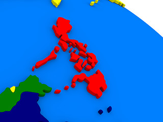 Image showing Philippines on colorful 3D globe