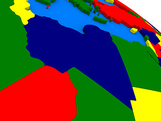 Image showing Libya on colorful 3D globe