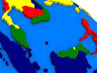 Image showing Malaysia on colorful 3D globe