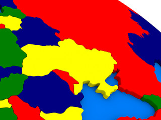 Image showing Ukraine on colorful 3D globe