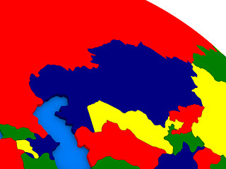 Image showing Kazakhstan on colorful 3D globe